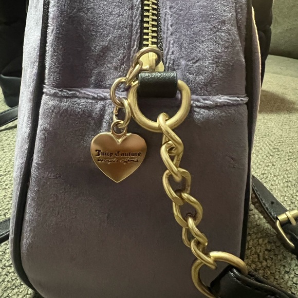 Juicy Couture bowler bag purple with chocolate trim. - Picture 3 of 5